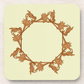 Untersetzer Set - Blätter im Kreis (Achteck) (Vorderseite)