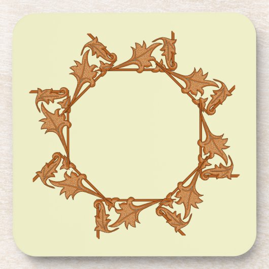 Untersetzer Set - Blätter im Kreis (Achteck) (Vorderseite)