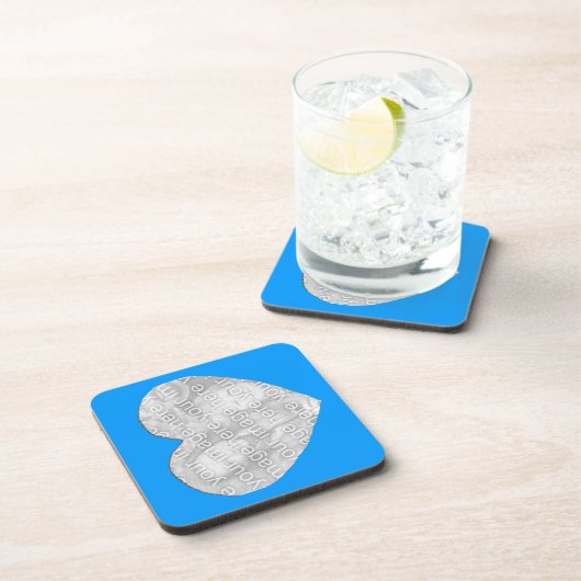 Untersetzer Set - Blauer Herzrahmen (Rechte Seite)