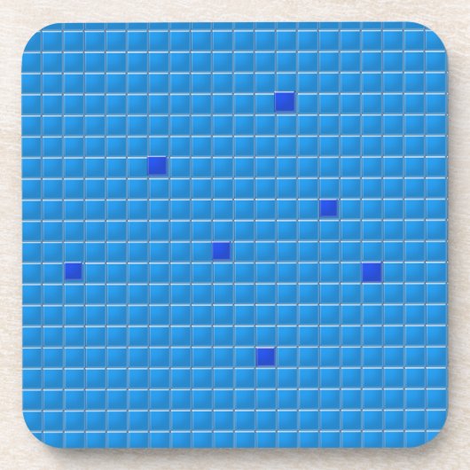 Untersetzer Set - Blaues Square Mosaik (Vorderseite)