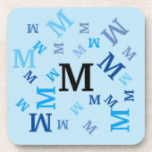 Untersetzer Set - Blue Jumbled Letters (Vorderseite)