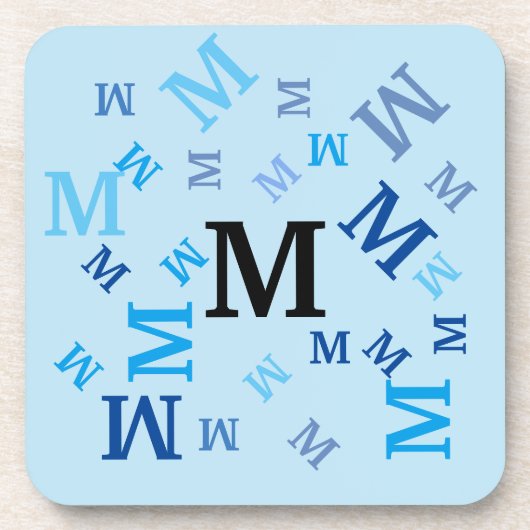 Untersetzer Set - Blue Jumbled Letters (Vorderseite)