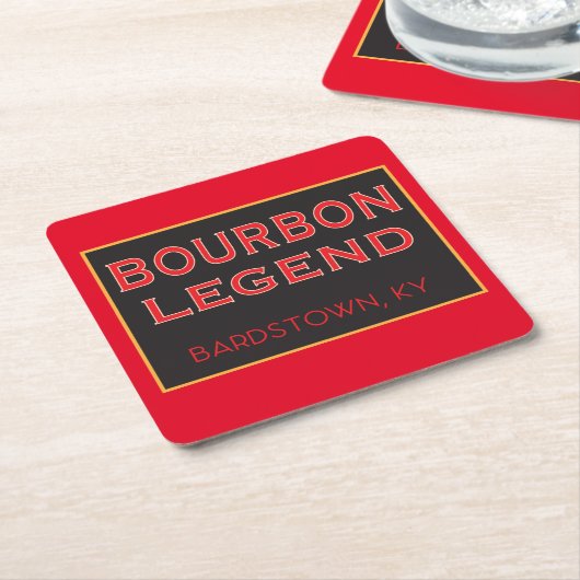 Untersetzer Set - Bourbon Legend on Red (angewinkelt)