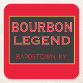 Untersetzer Set - Bourbon Legend on Red (Vorderseite)