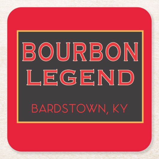 Untersetzer Set - Bourbon Legend on Red (Vorderseite)