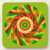 Untersetzer Set - Farbtwirr und Star-Blume im Zent (Vorderseite)