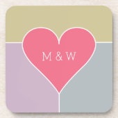 Untersetzer-Set für das Herz-Muster Getränkeuntersetzer (Vorderseite)