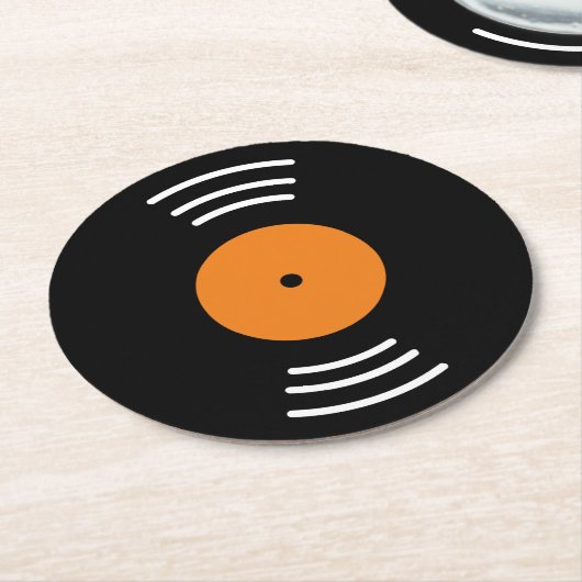Untersetzer-Set für runder Vinyl-Schallplatten Runder Pappuntersetzer (Angewinkelt)