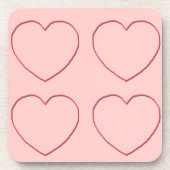 Untersetzer-Set - Gerahmte Kabel auf rosa Getränkeuntersetzer (Vorderseite)