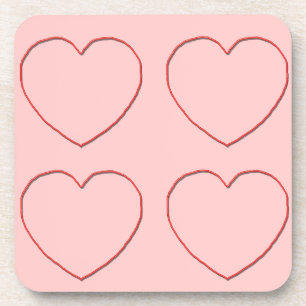 Untersetzer-Set - Gerahmte Kabel auf rosa Getränkeuntersetzer