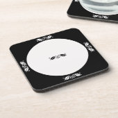 Untersetzer Set - Holly-Blätter in Schwarzweiß (Linke Seite)