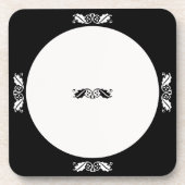 Untersetzer Set - Holly-Blätter in Schwarzweiß (Vorderseite)