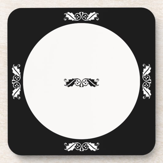 Untersetzer Set - Holly-Blätter in Schwarzweiß (Vorderseite)