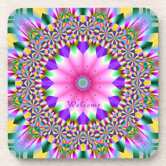 Untersetzer Set - Künstlerische Blume in geometris (Vorderseite)