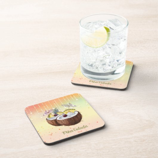 Untersetzer Set mit Coconut Pina Colada Design (Rechte Seite)