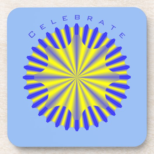 Untersetzer-Set mit geometrischem Gold-Star-Design Getränkeuntersetzer (Vorderseite)