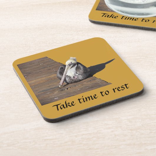 Untersetzer Set - Pelican auf dem Boardwalk (Linke Seite)