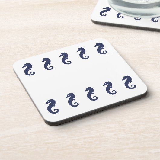 Untersetzer Set - Seepferde (marineblau) (Linke Seite)
