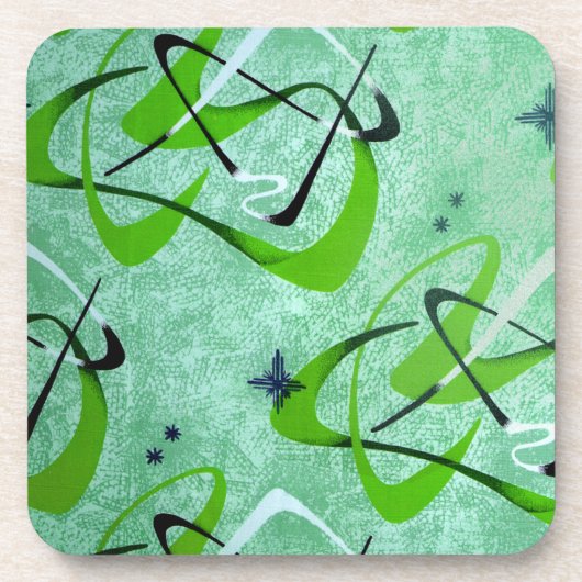 Untersetzer-Set von 6: BUMERANG 2 - CHARTREUSE Getränkeuntersetzer (Vorderseite)