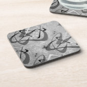 Untersetzer-Set von 6: BUMERANG 2 - GRAUE LAGUNE Getränkeuntersetzer (Linke Seite)