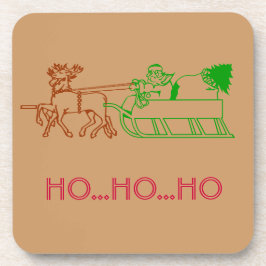 Untersetzer Set - Weihnachtsmann und Rentiere