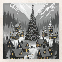 Untersetzer Silhouette Schneeerlebnis