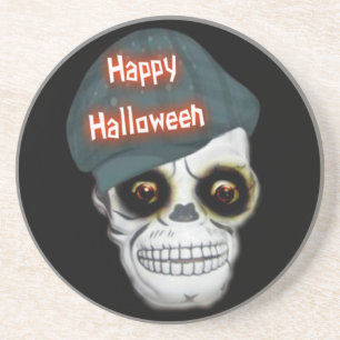 Untersetzer Skeleton Head Happy Halloween
