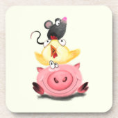 Untersetzer Spaß für Schweine und Maus (Vorderseite)