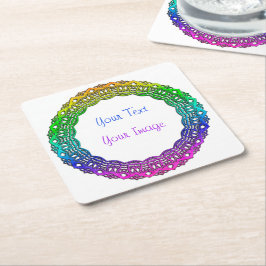 Untersetzer - Spitzen wie mehrfarbiger Rundrahmen