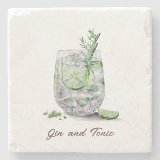 Untersetzer, Stein - Gin und Tonic Steinuntersetzer (Vorderseite)