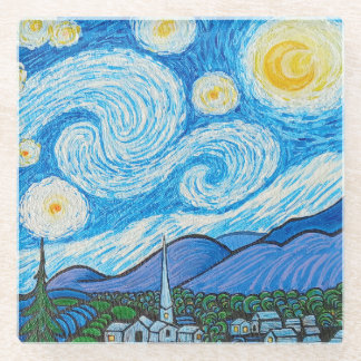 Untersetzer - Sternennacht inspiriertes Gemälde