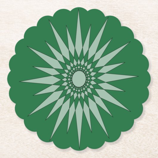 Untersetzer - Sternexplosion Muster in dunkelgrün (Vorderseite)