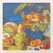 UNTERSETZER - Stillleben: Melonen, Trauben, Pfirsi (Vorderseite)