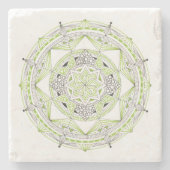 UNTERSETZER Stone Marble w/ Mandala Design Green (Vorderseite)
