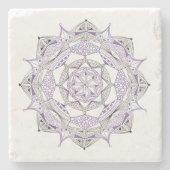 UNTERSETZER Stone Marble w/Mandala Design Lila (Vorderseite)