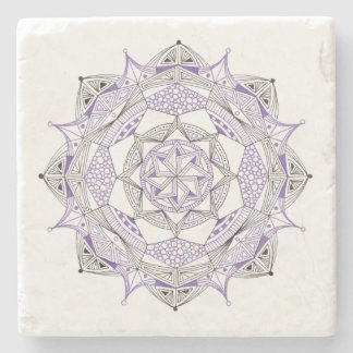 UNTERSETZER Stone Marble w/Mandala Design Lila