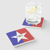 Untersetzer Stone mit der Fahne von San Antonio (Seitenansicht)