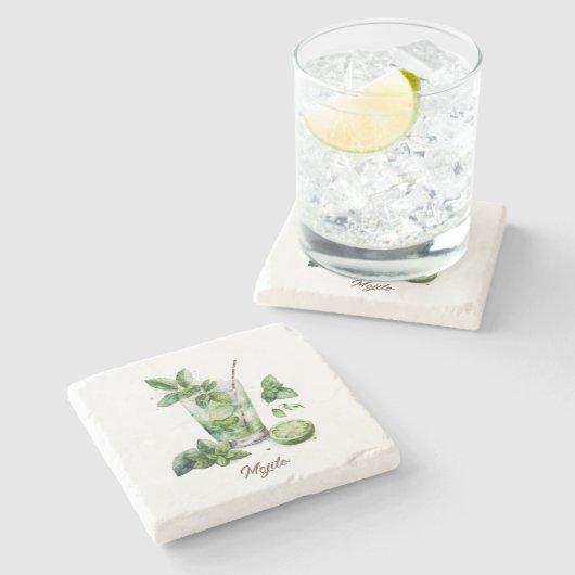 Untersetzer, Stone - Mojito Steinuntersetzer (Seitenansicht)