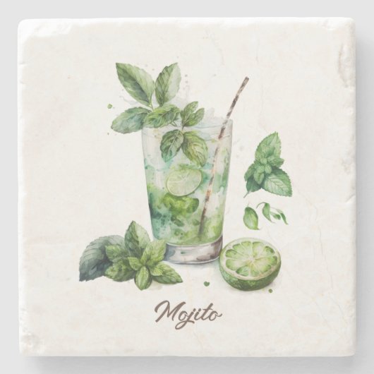 Untersetzer, Stone - Mojito Steinuntersetzer (Vorderseite)