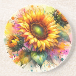 Untersetzer Stone - Schöne Sonnenblumen, Kunst