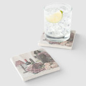 Untersetzer Stone Zu viel Wein und Trauben (Seitenansicht)