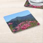 Untersetzer Tamalpais mit rosa Blume (angewinkelt)