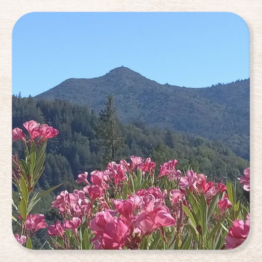 Untersetzer Tamalpais mit rosa Blume (Vorderseite)