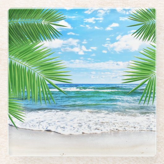 Untersetzer-Tropical Beach Glasuntersetzer (Vorderseite)