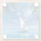 Untersetzer-Tropical Water Scene Glasuntersetzer (Rückseite)