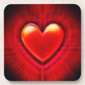 Untersetzer. Untersetzer aus rotem schwarzem Herze (Vorderseite)