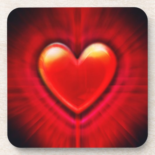 Untersetzer. Untersetzer aus rotem schwarzem Herze (Vorderseite)
