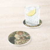 Untersetzer-viktorianisches Mädchen, welches das Getränkeuntersetzer (Seite)