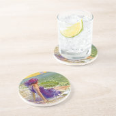 Untersetzer-Vintage Prallplatten-Strandpflaume Sandstein Untersetzer (Seite)