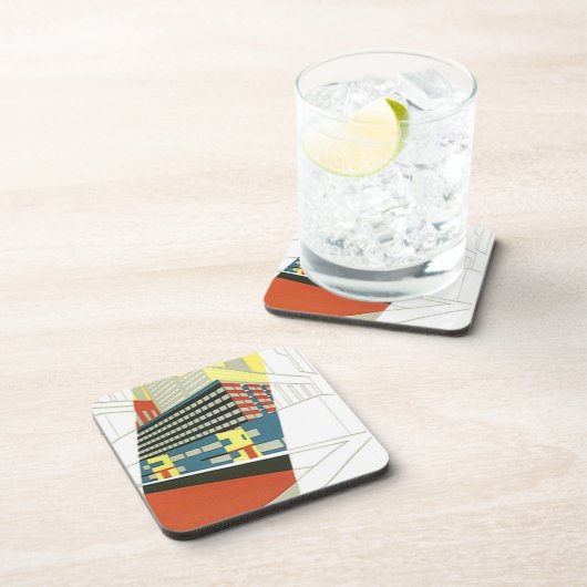 Untersetzer-Vintager Deko-Wolkenkratzer-konkrete Getränkeuntersetzer (Rechte Seite)